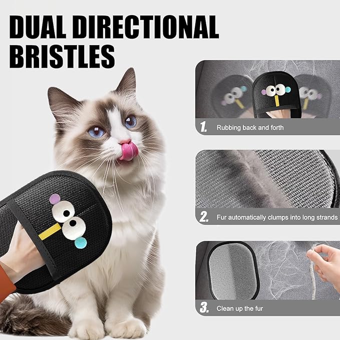 Pet Hair Removal Glove, Newly Upgraded Electrostatic Pet Hair Removal Gloves, Reusable Pet Hair Remover Tool for Furniture, Carpet, Car Seat