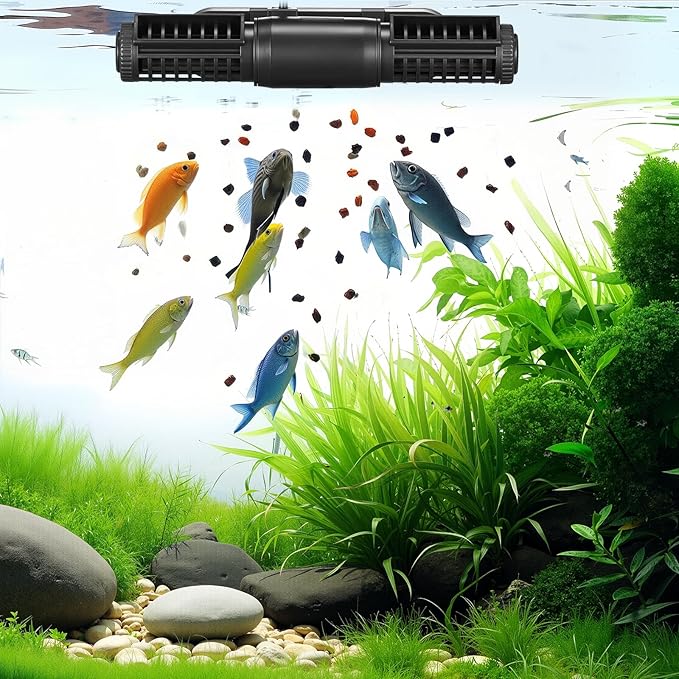 VEVOR Aquarium Wave Maker, 15W, 1428 GPH Adjustable Cross Flow Pump with Controller, Magnetic DC 24V Aquarium Powerhead, Strong Magnetic Base, 360° Rotating Wavemaker, for Saltwater Marine Freshwater
