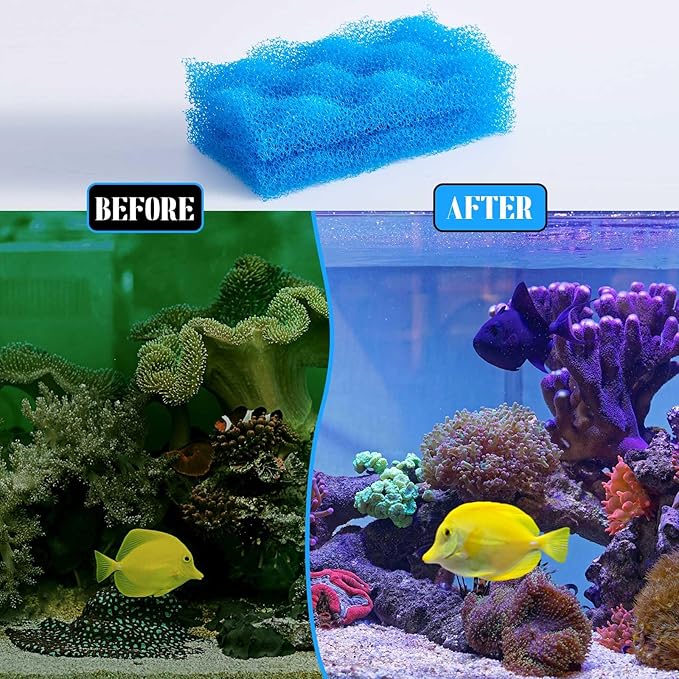 Maxcheck 10 Pack Compatible with 106/107 Blue Bio Sponge Value, Replacement Filter Media Sponge Pads for Aquarium