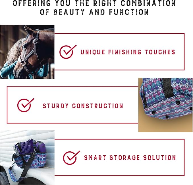 Weaver Leather Grooming Kit, Purple Geo , 7-piece assortment