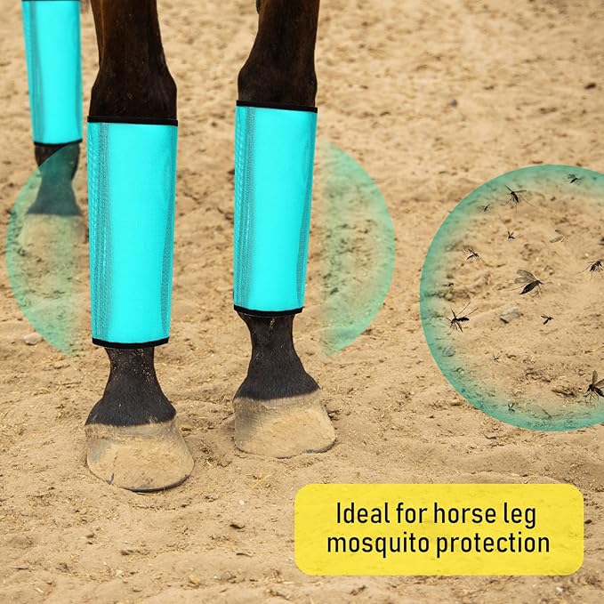 Jexine 12 Fly Boots for Horse Set of 12 Loose Breathable Mesh Horse Fly Sheets Protective Horse Leg Wraps Leggings for Preventing Flies and Mosquitoes Bites (Green, Purple, Yellow)