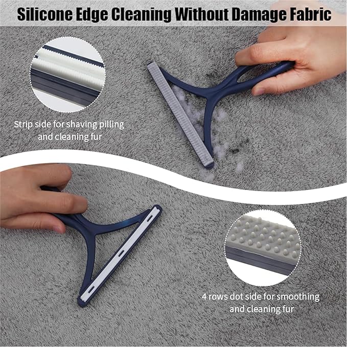 3-Pack Pet Hair Removal Tool,Dog Cat Hair Remover,Lint Shaver Cleaner Pro,Fur Removal Tool,Portable Carpet Scraper,Carpet Rake,Pet Hair Brush for Carpet,Clothes,Car Mats,Couch,Pet Bed,Furniture