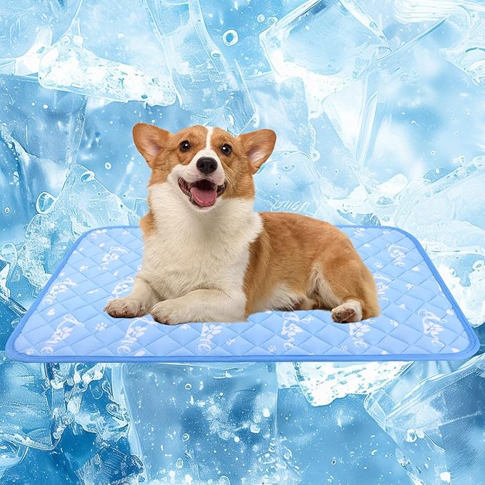 MH MYLUNE HOME Dog Cooling Mat 36x23 Inch - Arc-Chill Cool Fiber, Endothermic Color Changing Pet Pad for Dogs & Cats, Double-Sided Cooling & Warm, Foldable & Washable Summer Blanket