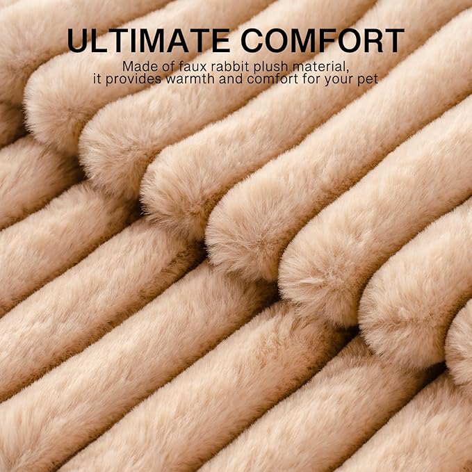 MEWOOFUN Washable Small Dog Bed, Cat Beds for Indoor Cats with Anti-Slip Bottom, Round Pet Bed for Puppy and Kitten (Camel, 24"x24"x9")