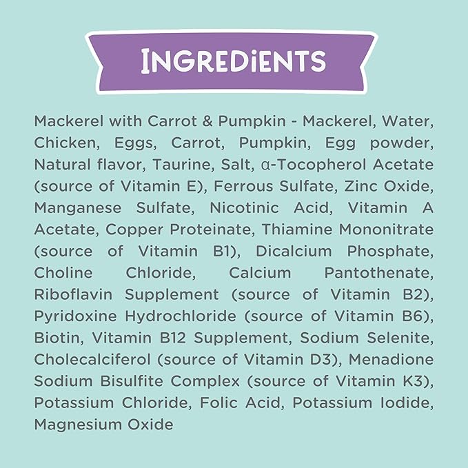 LOVE, NALA - Natural Adult Cat Wet Food - Pate Mackerel with Carrot & Pumpkin Recipe- Grain Free, Non-GMO, Lean Protein, Omega 3, Digestive Fiber Blend, Added Minerals & Vitamins - 12 Pack 2.4 lbs.