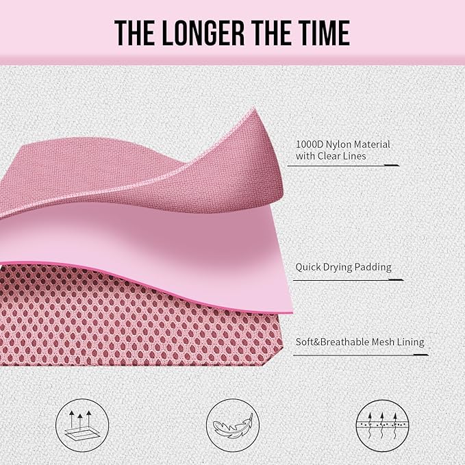 OneTigris Pink Dog Harness Leash Collar Set,Adjustable Dog Vest Harness for Walking Hiking Training(Medium)