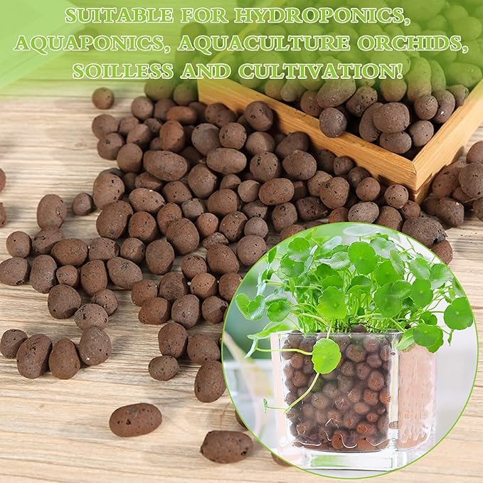 Halatool 6LB Natural Expanded Clay Pebbles for Plants 4mm-16mm Hydro Balls for Aquarium Indoor Potted Plants Premium Hydroponic Growing Media Clay Balls for Hydroponics Aquaponics