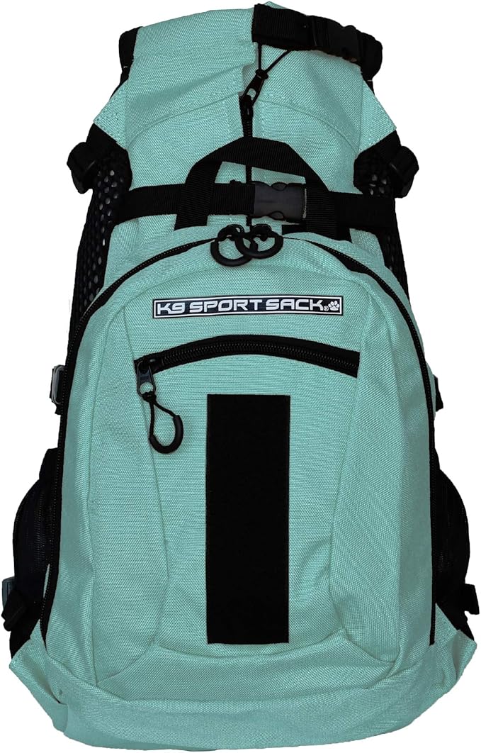 K9 Sport Sack Plus 2 - Medium, Summer Mint - Ideal for Dogs 17-19” Long - Adjustable, Backpack-Style Carrier with Multi-Functional Storage Pack, Thick Shoulder Straps & Padded Back Panel