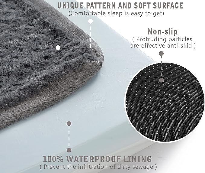 Orthopedic Memory Foam Dog Bed, Cooling Dog Beds for Extra Large Dogs -Waterproof Pet Bed for Crate with Removable Washable Cover, XXL(47inch,110Lbs)