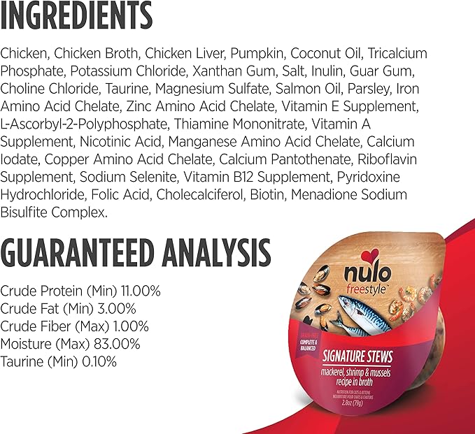 Nulo Freestyle Cat & Kitten Wet Cat Food Signature Stew, Premium All Natural Grain-Free Cat Food Topper with No Added Minerals or Preservatives and High Animal-Based Protein 12 Count (Pack of 1)