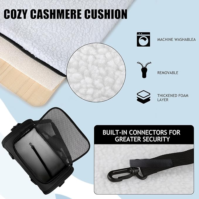 Carriers Soft-Sided Pet Carrier for Cats Dogs Under 15 lbs,TSA Airline Approved with 4 Ventilated Windows(Medium,Black)