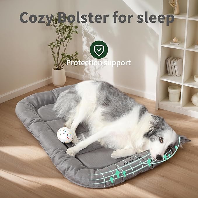 KHONSU PET Durable Dog Bed Tough and Tear Proof Dog Crate Bed, 800lbs Tear Strength PVC-Backed Waterproof Ped Bed Mat Indoor & Outdoor Use for Dogs up to 60 lbs