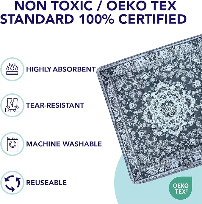 Washable Pee Pads for Dogs - Super Absorbent Reusable Puppy Training Pads - 100% Waterproof, Leak-Proof & Non-Slip Whelping Pads for Pet Housebreaking