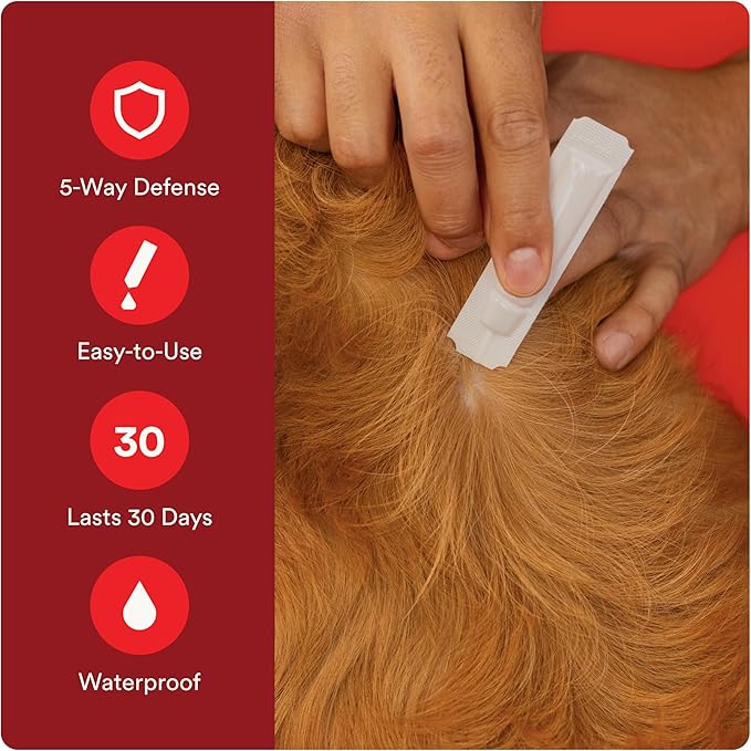 Ultra Flea and Tick Prevention for Dogs - Dog and Puppy Treatment and Control - Mosquito Repellent - Large, Fast Acting Waterproof Topical Drops, 2 Month Supply