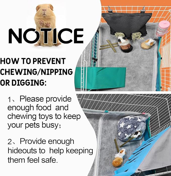 Guinea Pig Bedding, Disposable Guinea Pig Cage Liners, Charcoal Odor Controlling Absorbent Waterproof Pee Pads for Rabbits, Hamster and Other Small Animals. 24''x47''(for Midwest),10 Count