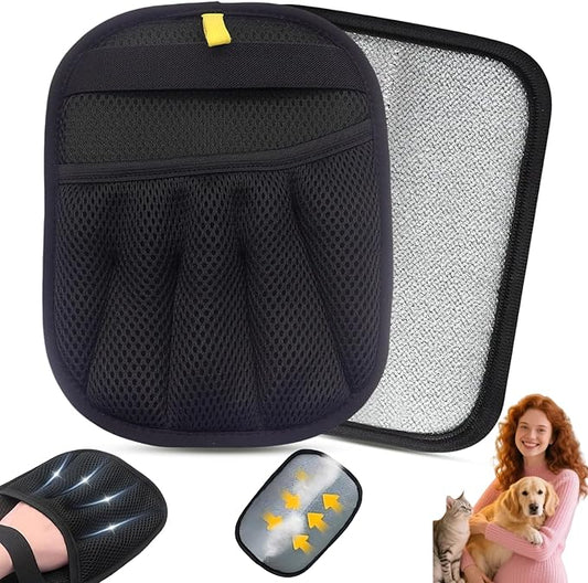 Upgraded Pet Hair Remover Glove - Reusable Electrostatic Five-Finger Gloves for Cat/Dog Hair Removal on Furniture, Carpet & Clothes