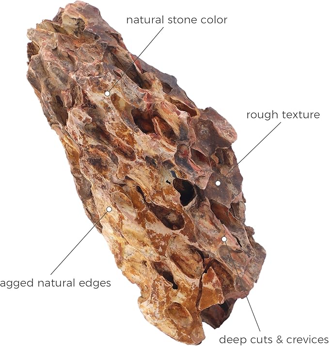 10-12 Inches Natural Dragon Stone 3 PCS Extra Large Aquarium Rocks for Aquascaping, Aquarium Landscaping, Terrariums, Fish Tank Decoration, Vivariums, Paludarium, Amphibian Enclosures