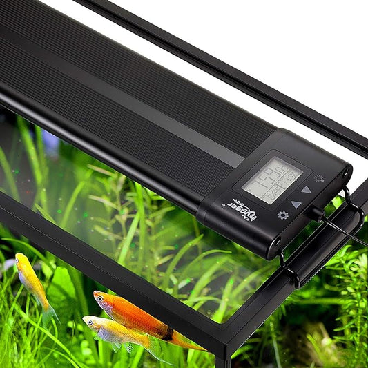 hygger Auto On Off LED Aquarium Light 12-17 Inches Dimmable 7 Colors Full Spectrum Fish Tank Light Fixture for Freshwater Planted Tank Build in Timer Sunrise Sunset