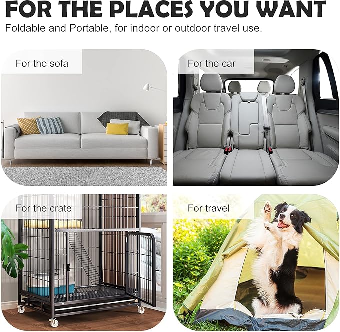 JoicyCo Dog Crate Bed Pad Mat, 36 in Non Slip Bottom Washable Kennel Pad for Medium and Large Dogs, Clay Gray