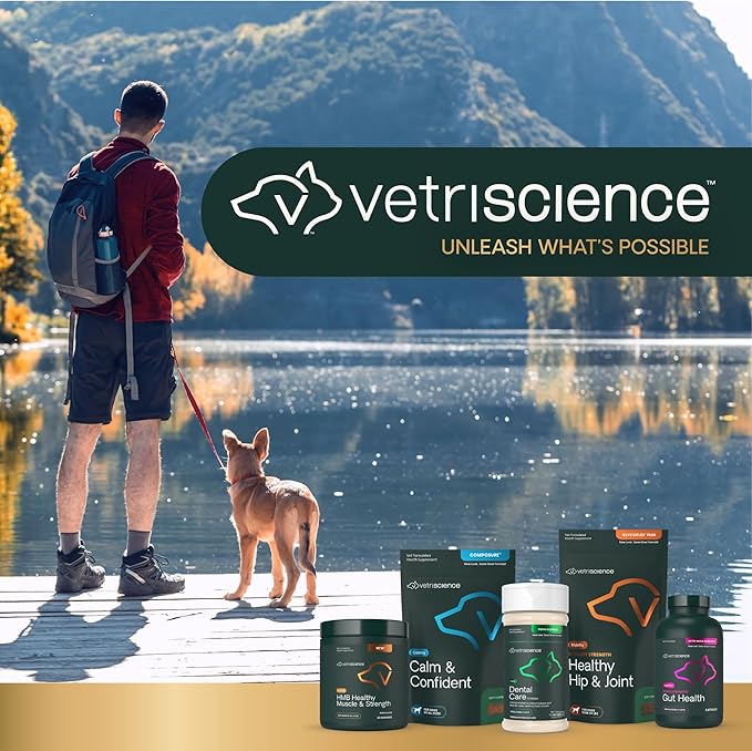 VetriScience Ultimate Strength Healthy Hip & Joint Chews, GlycoFlex Glucosamine, Chondroitin and Green-Lipped Mussel Joint Support Supplement for Dogs, Soothe Joint Discomfort, Duck, 120 Count
