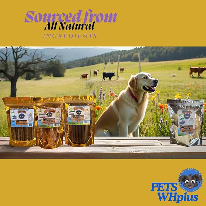 Beef Tendon Dog Treats, Single Ingredient, 100% Natural, Grass-Fed, Long-Lasting Rawhide-Free Chews, Collagen Protein, Dental & Joint Support, 4 oz, Safe & Grain-Free Snack