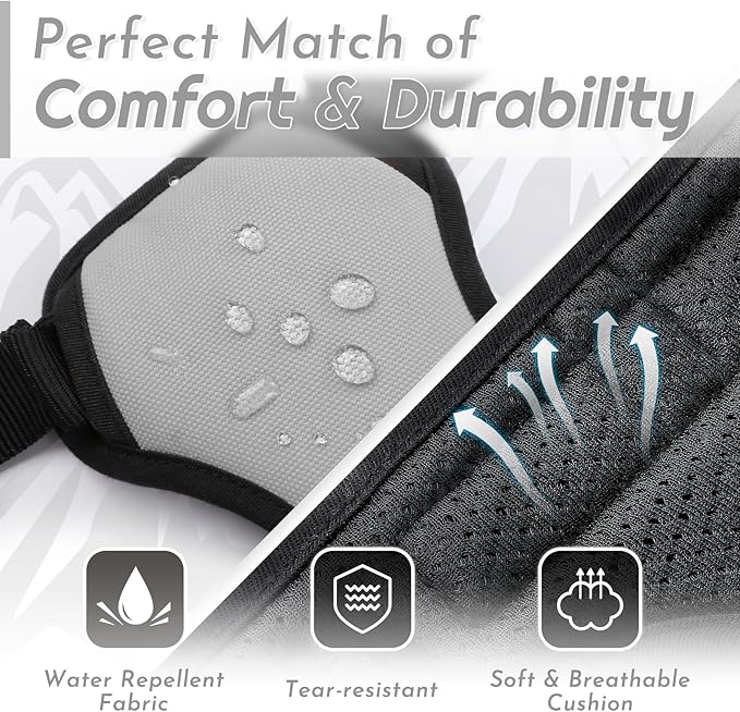 Eagloo Dog Harness Medium Sized Dog, No Pull Service Vest with Reflective Strips and Control Handle, Adjustable and Comfortable for Easy Walking, No Choke Pet Harness with 2 Metal Rings, Grey, M