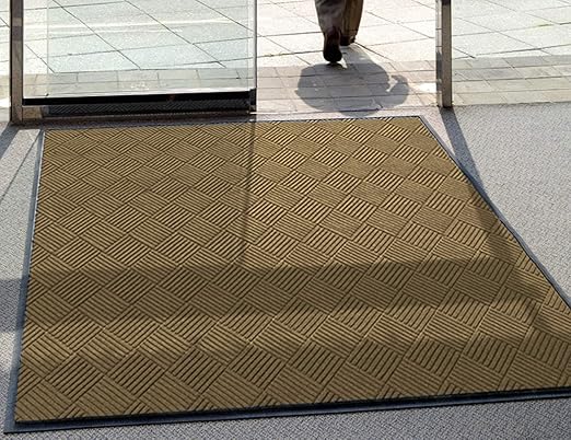 WaterHog Diamond | Commercial-Grade Entrance Mat with Rubber Border – Indoor/Outdoor, Quick Drying, Stain Resistant Door Mat (Camel, 3' x 4')