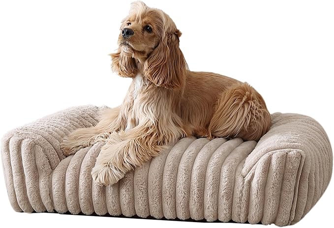 Arlee Saddle Sofa Memory Foam Pet Bed, Comfortable & Washable, Ideal for Dogs and Puppies, Extra Comfort, Couch Design, Crate & Kennel Furniture, Pet Supplies & Essentials, Tan, Medium