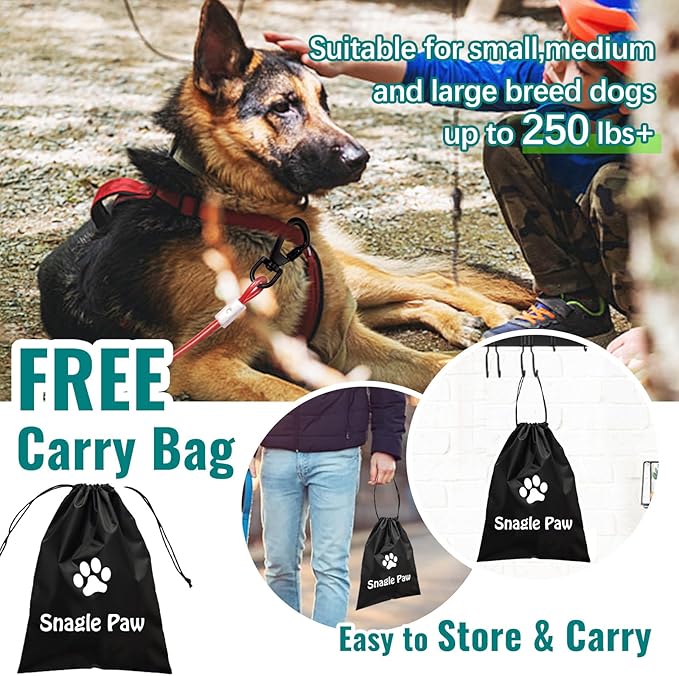 Red Chew Proof 30FT Dog Tie Out Cable, Heavy Duty Dog Lead for Yard & Camping