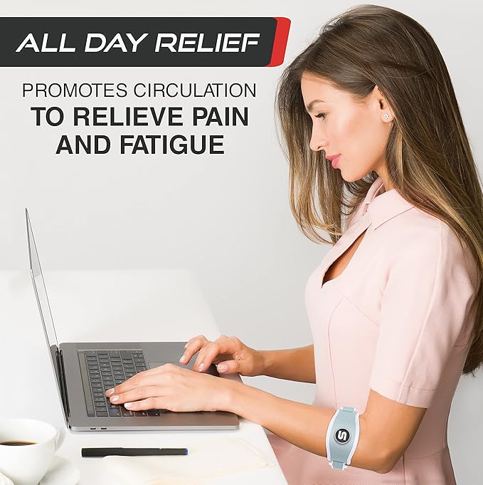 Sleeve Stars Tennis Elbow Brace for Women - Adjustable Tennis Elbow Strap, Golfers Elbow Brace for Men, Counterforce Brace for Tendonitis Relief, Fits 9"-23" (Single/Mint Green)