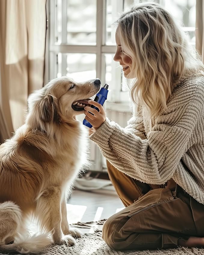 YABIFE 7-Speed Pet Nail Grinder with Light – Heavy Duty, Whisper Quiet Nail Trimmer for Dogs, Cats, Birds & Small Animals – Single-Handed Operation