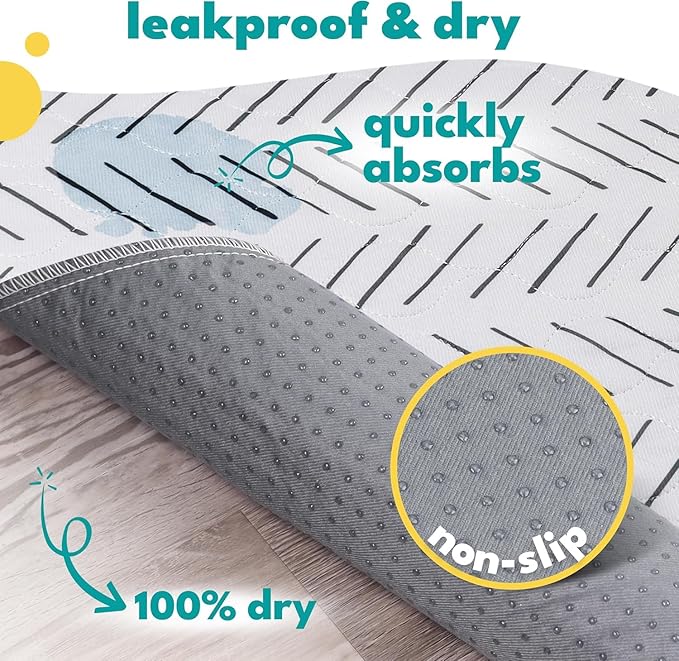 NALALAS Large Washable Pee Pads for Dogs | Reusable, Waterproof & Ultra Absorbent Puppy Pads | Dog Pee Pads, Anti-Slip, Leakproof & Quick Dry Pet Training Mat | Whelping Pad, Puppy Mat & Crate Pad