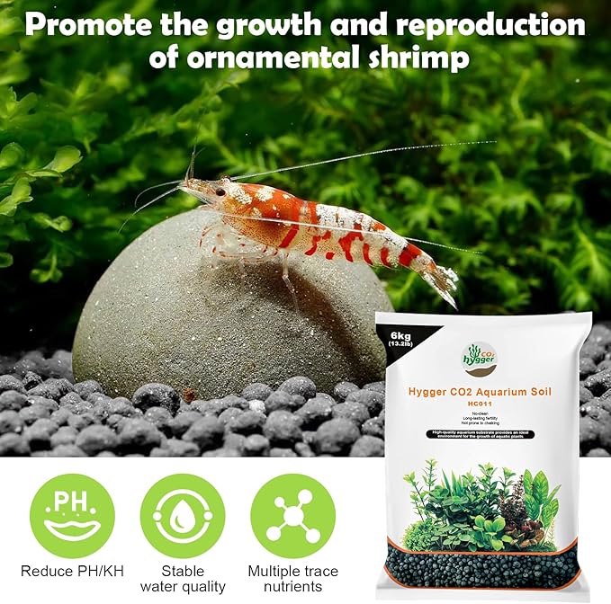 Shrimp Soil Water Grass Mud for Aquarium Fish Tank Aquascaping - Aquarium Substrate Soil for Shrimp Breeding and Plant Growth, No Washing Needed(19.8, Pounds)