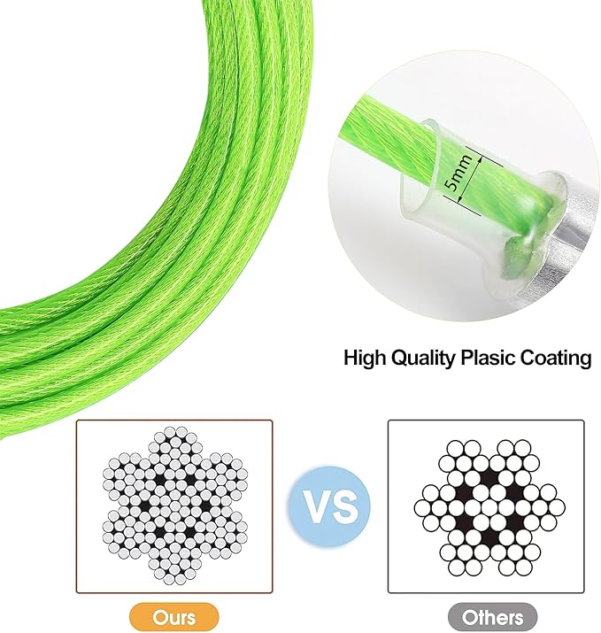 Dog Tie Out Cable for Outside,10FT Heavy Duty Dog Leash&Chains with Swivel Hook,Small-Large Dogs Runner Cable Up to 250lbs, Long Dogs Lead Line for Yard Outdoor and Camping (250lbs 10FT, Green)