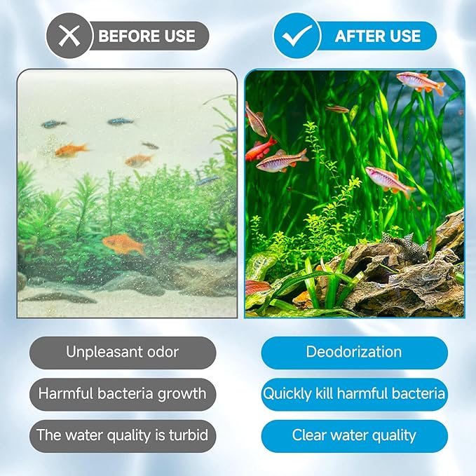 AQQA 8 Packs Aquarium Filter Cartridges with Activated Carbon - Remplacement Fish Tank Filters Cotton