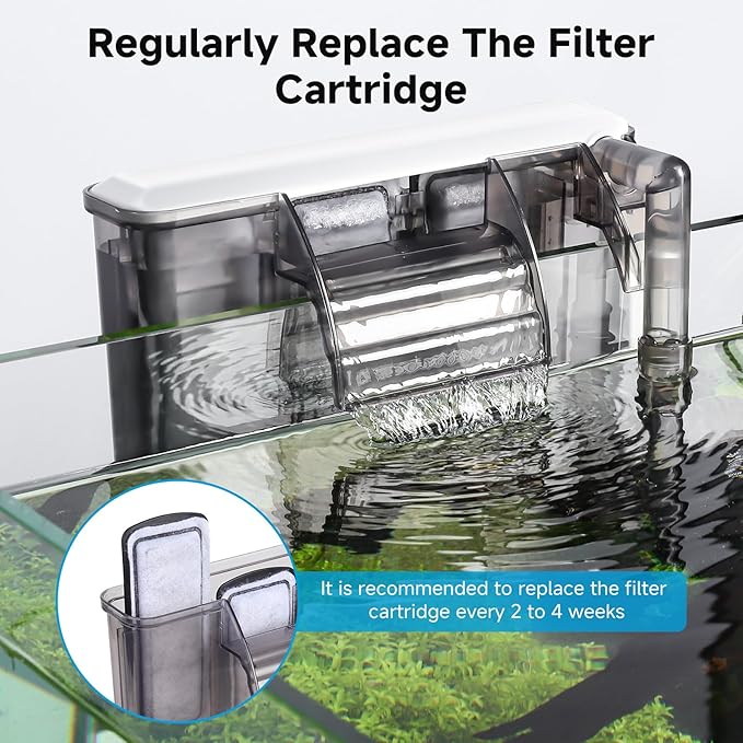 AQQA 6 Packs Aquarium Filter Cartridges with Activated Carbon - Remplacement Fish Tank Filters Cotton