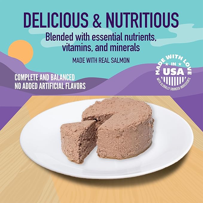 A Strong Heart Canned Wet Cat Food, Salmon Dinner Paté - 3 oz Cans (Pack of 24), Made in The USA with Real Salmon