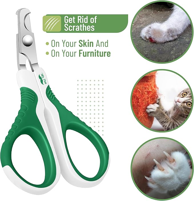 Mr. Pen Cat Nail Trimmer - Green & White, Cat & Kitten Nail Clipper, Pet Claw Trimmer for Small Dogs