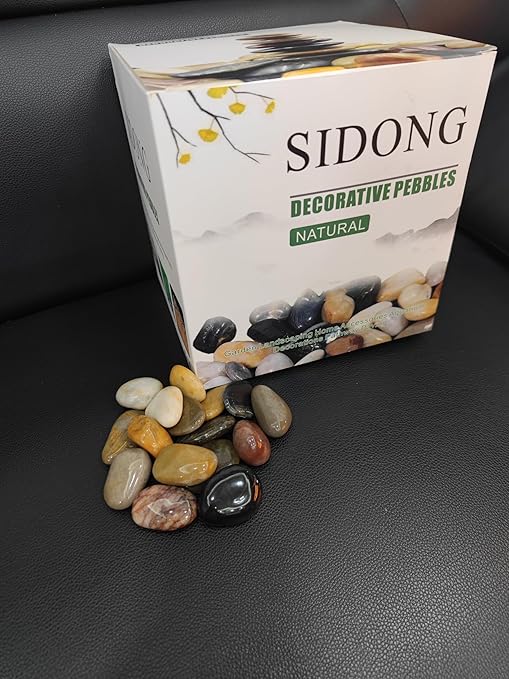 SIDONG 5 LB White River Rocks, 0.4-1.2 Inches Matte Pebbles for Indoor Plants, Aquarium Rocks Used in Fish Tank, Decorative Stones for Plants, Vases, Home Décor, Crafting, Garden Landscaping