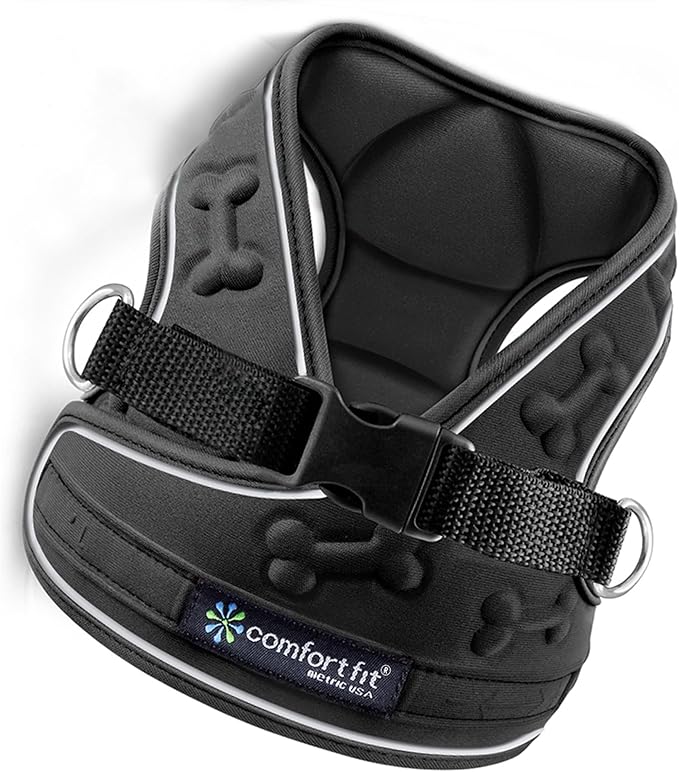 Comfort Fit Step-in Dog Harness for Small Medium Dogs – XS Black – No Pull, Soft Padded, Reflective Vest – Escape Proof Adjustable Puppy Harness for Walking, Training, Service & Everyday Use