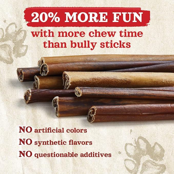 Natural Farm Odor-Free Collagen Chews (12 Inch, 3 Pack), Long Lasting Bully Sticks & Rawhide Alternative Dog Treats, 95% Collagen Low Fat, High Protein Best Dental Dog Treats – Medium & Large Dogs