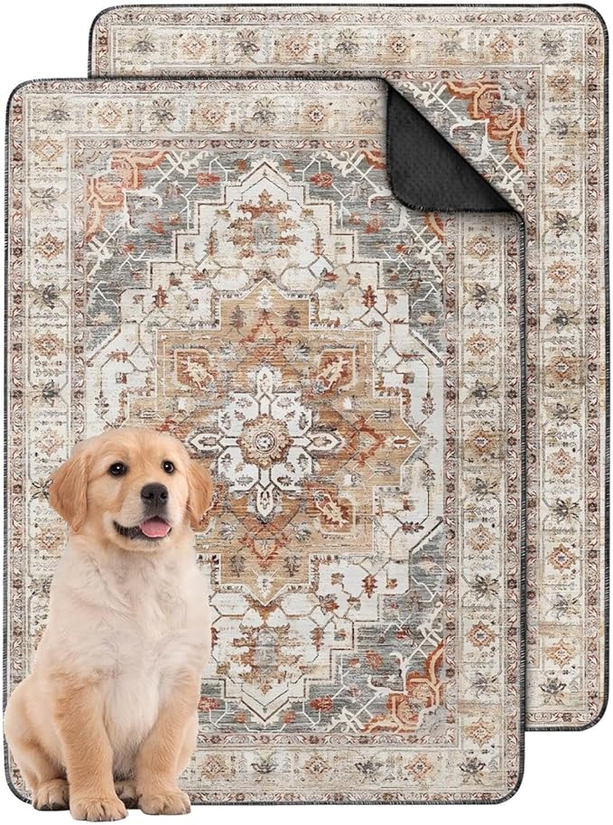 Washable Pee Pads for Dogs 2 Pack, Absorbent Reusable Puppy Pads Waterproof, Leakproof & Non-Slip Whelping Pad, Potty Training Pads for Dogs Playpen Mat 24x36