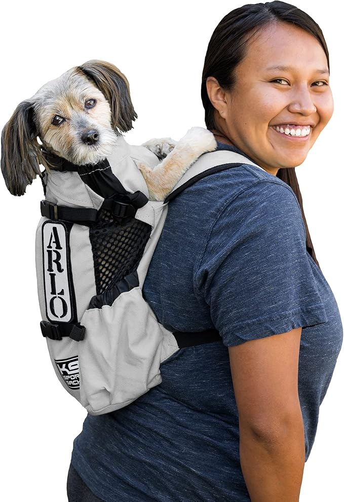 K9 Sport Sack Air 2 - X-Small, Light Grey - Ideal for Dogs with 9-12” Back Length - Durable, Breathable Backpack-Style Carrier - Perfect for Walks, Short Hikes & Public Transportation