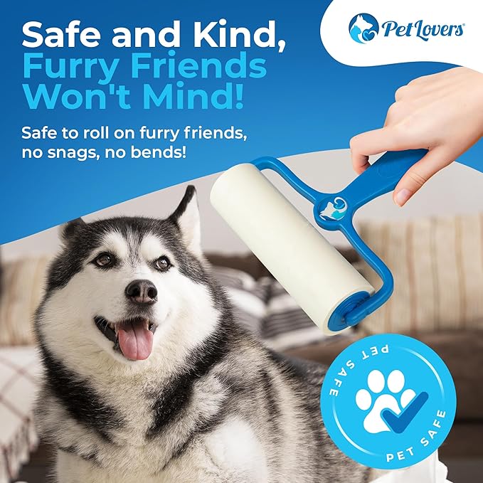 PetLovers 6.3" Extra Sticky Lint Roller 4 Pack of Large Refills Only - No Handle Included - 90 Sheets Per Refill 360 Sheets Total 4 Pack