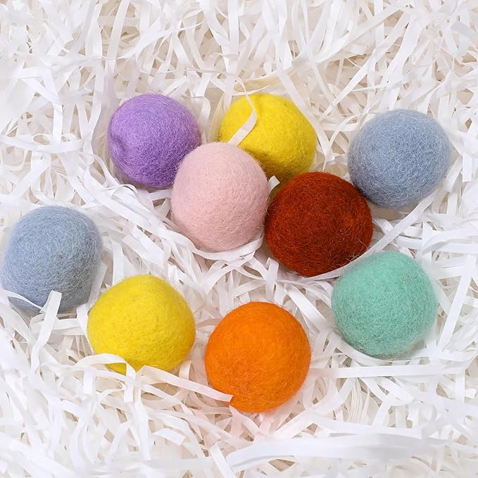 14 PCS Wool Cat Ball Toys, Quiet Play Felt Cat Ball Toys Kitty Kicker Exercise Toy, Fun Colorful Kitty Kitten Toy for Interactive Kitten Balls for Indoor 1.2in