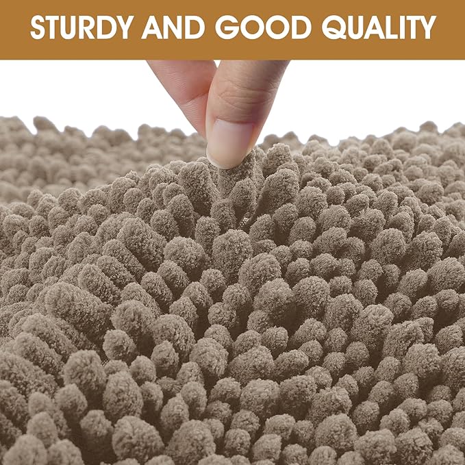 IM HOME 36" x 24" Beige Dog Door Mats for Muddy Paws, Chenille Absorbent Dog Mat, Non Slip Heavy Mud Mat for Dogs, Soft Pet Bed Mat for Entryway, Mud Paws, Inside Floor