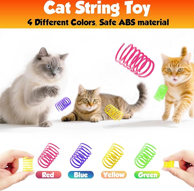 Cat Toys Set for Indoor Cats – 18PCS Cat Toys with Teaser Wand, Mouse, Ball, Spring Toys for Kittens, Interactive Cat Teaser Toys for Bored Cats Exercise and Play