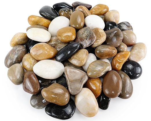 Large Pebbles for Indoor Plants, 10lbs Colorful Pebbles 2-3 Inch Decorative River Rocks for Planters, High Polished Stones for Vase Filler Fish Tank Landscaping Garden