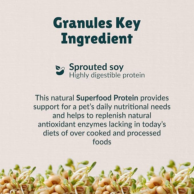 Nzymes® Sprouted Granules 2LBS (3 Pack) for Dogs, Cats, Horses, and Companion Pets. Raw Super-Food Protein and Antioxidant Nutrition. - 220 Servings - Made in The USA