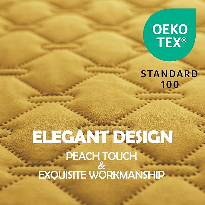 gogobunny 100% Double-Sided Waterproof Dog Bed Cover Pet Blanket Sofa Couch Furniture Protector for Puppy Large Dog Cat, Reversible (82x102 Inch (Pack of 1), Dark Yellow/Light Yellow)